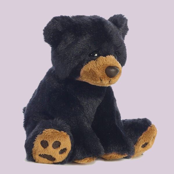 Little sitting black bear plush.