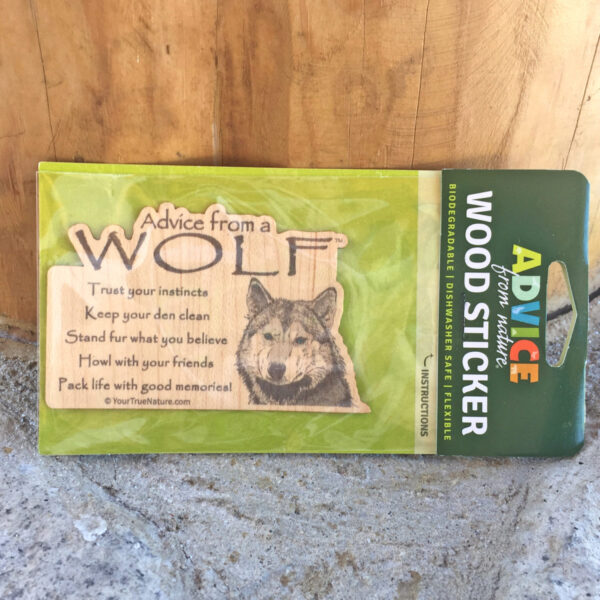 Advice From a Wolf Wood Sticker