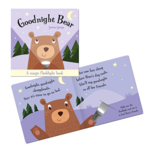 Good night bear board book with a magic flashlight.