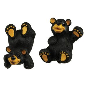 Two ceramic black bear knobs.